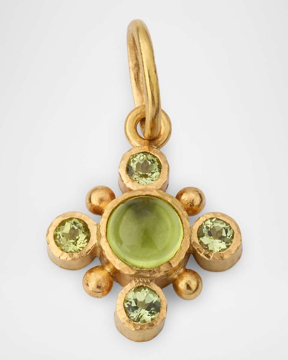19K Small Round Peridot Pendant
